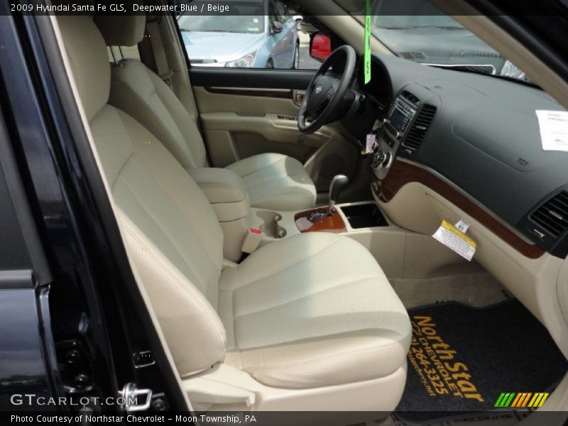Deepwater Blue / Beige 2009 Hyundai Santa Fe GLS
