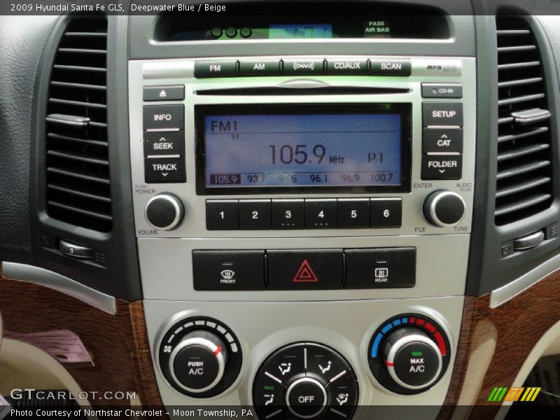 Deepwater Blue / Beige 2009 Hyundai Santa Fe GLS