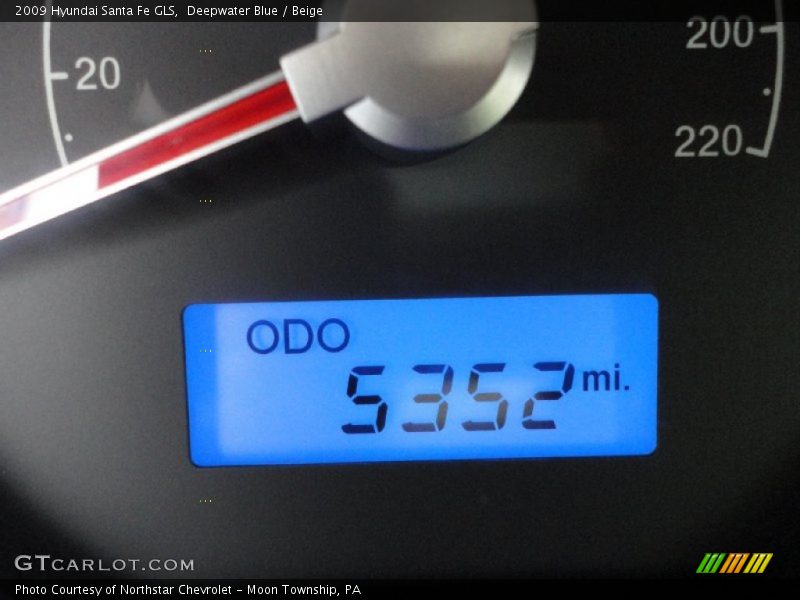 Deepwater Blue / Beige 2009 Hyundai Santa Fe GLS