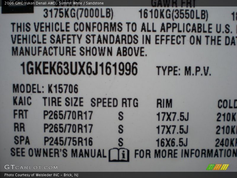 Summit White / Sandstone 2006 GMC Yukon Denali AWD