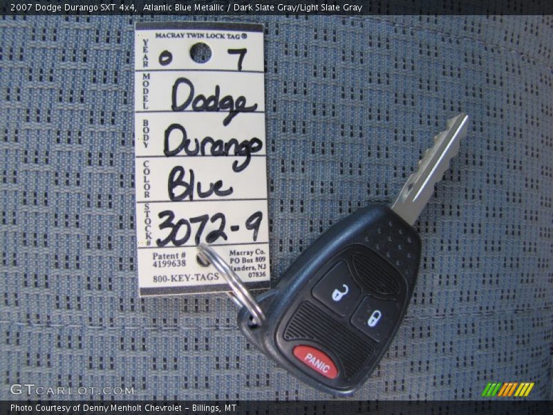 Atlantic Blue Metallic / Dark Slate Gray/Light Slate Gray 2007 Dodge Durango SXT 4x4