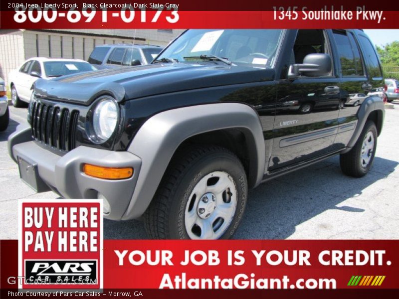 Black Clearcoat / Dark Slate Gray 2004 Jeep Liberty Sport