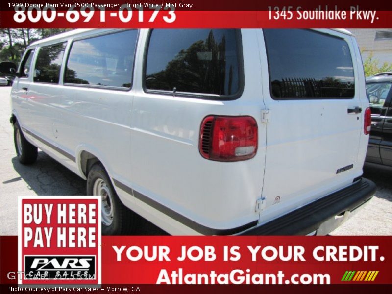 Bright White / Mist Gray 1999 Dodge Ram Van 3500 Passenger