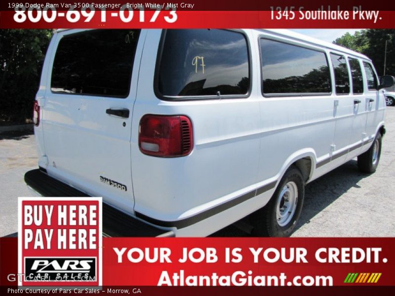 Bright White / Mist Gray 1999 Dodge Ram Van 3500 Passenger