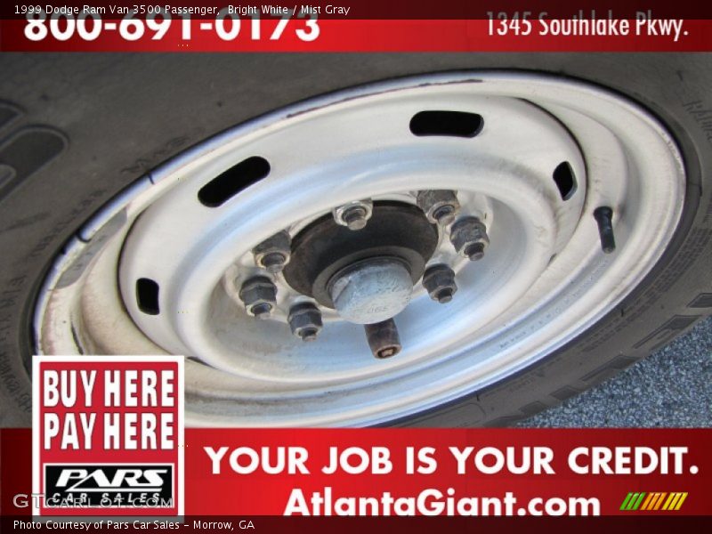 Bright White / Mist Gray 1999 Dodge Ram Van 3500 Passenger