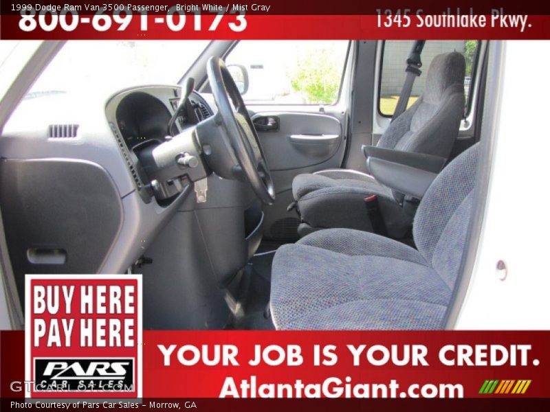 Bright White / Mist Gray 1999 Dodge Ram Van 3500 Passenger