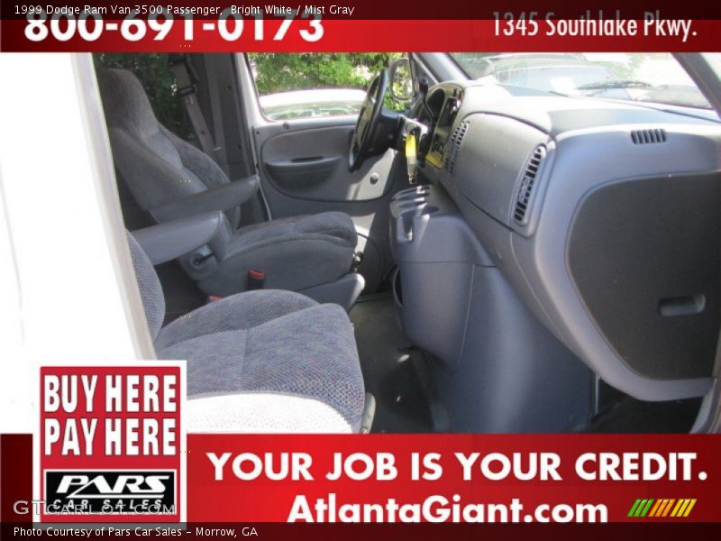 Bright White / Mist Gray 1999 Dodge Ram Van 3500 Passenger