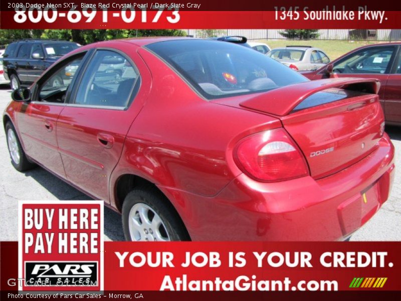 Blaze Red Crystal Pearl / Dark Slate Gray 2003 Dodge Neon SXT