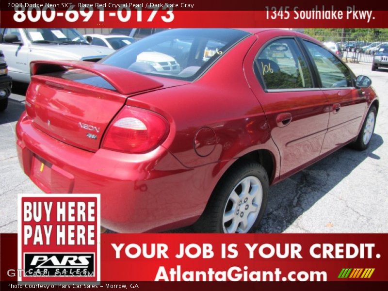 Blaze Red Crystal Pearl / Dark Slate Gray 2003 Dodge Neon SXT