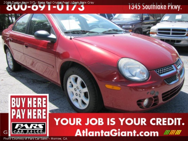 Blaze Red Crystal Pearl / Dark Slate Gray 2003 Dodge Neon SXT