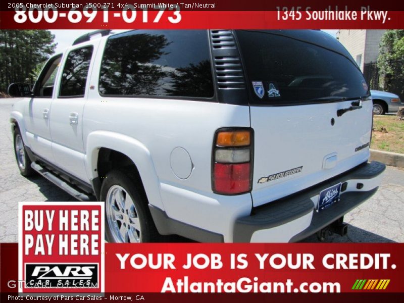 Summit White / Tan/Neutral 2005 Chevrolet Suburban 1500 Z71 4x4