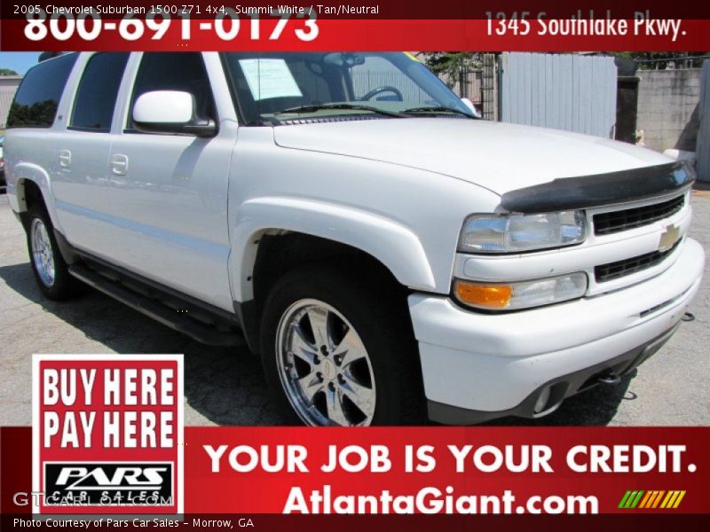 Summit White / Tan/Neutral 2005 Chevrolet Suburban 1500 Z71 4x4