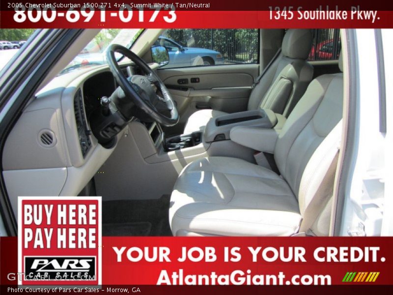 Summit White / Tan/Neutral 2005 Chevrolet Suburban 1500 Z71 4x4
