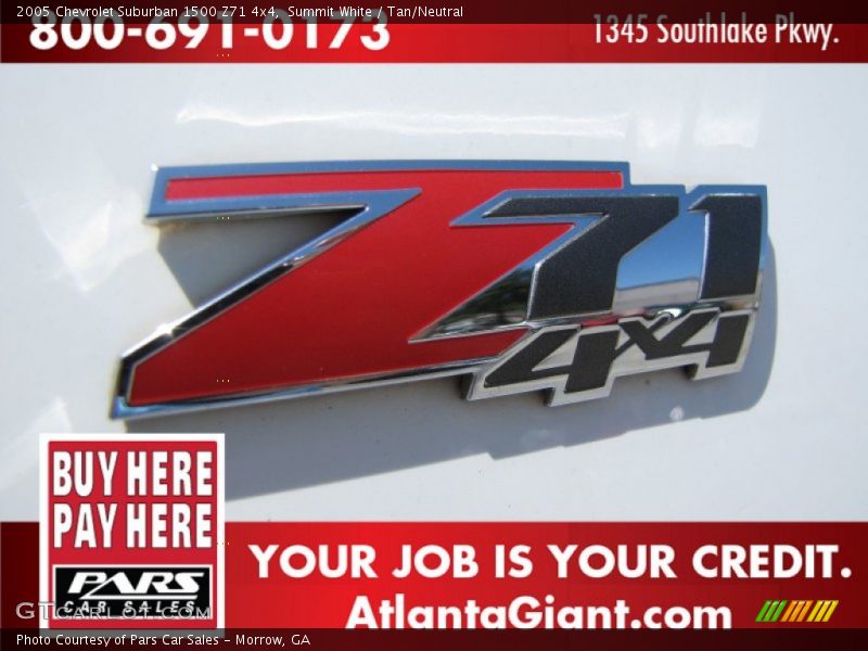 Summit White / Tan/Neutral 2005 Chevrolet Suburban 1500 Z71 4x4