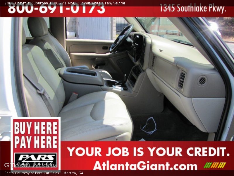 Summit White / Tan/Neutral 2005 Chevrolet Suburban 1500 Z71 4x4