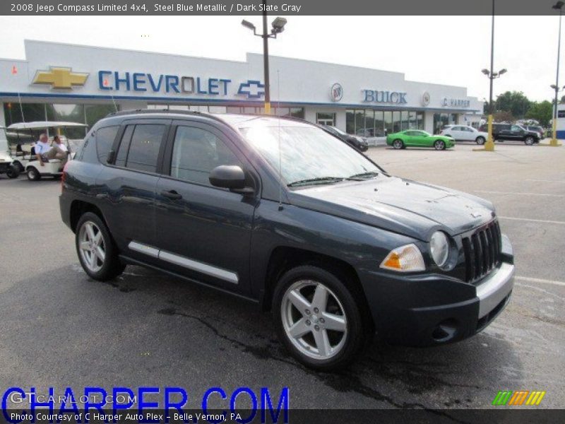 Steel Blue Metallic / Dark Slate Gray 2008 Jeep Compass Limited 4x4
