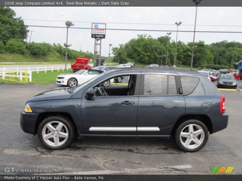 Steel Blue Metallic / Dark Slate Gray 2008 Jeep Compass Limited 4x4