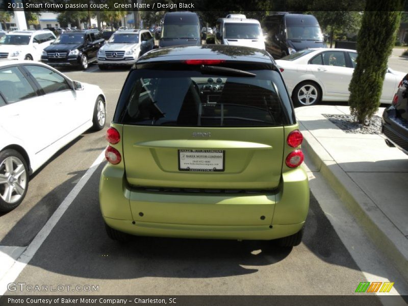 Green Matte / Design Black 2011 Smart fortwo passion coupe