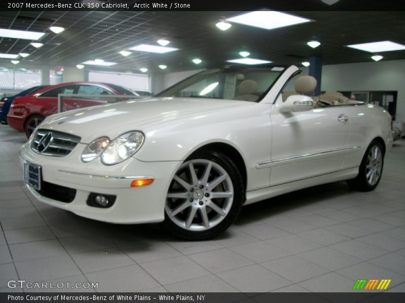 Arctic White / Stone 2007 Mercedes-Benz CLK 350 Cabriolet