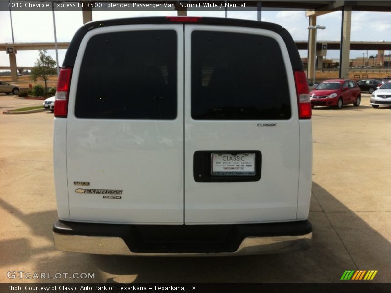 Summit White / Neutral 2010 Chevrolet Express LT 3500 Extended Passenger Van
