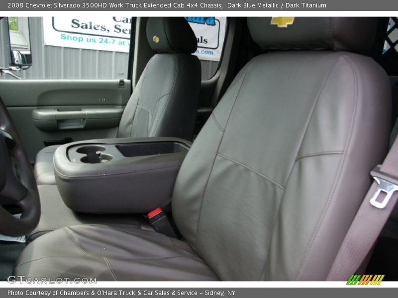 Dark Blue Metallic / Dark Titanium 2008 Chevrolet Silverado 3500HD Work Truck Extended Cab 4x4 Chassis