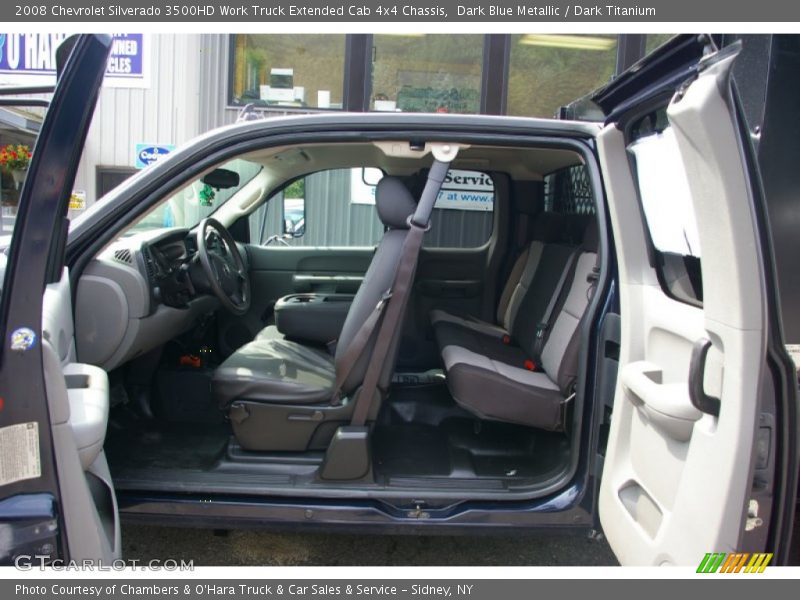 Dark Blue Metallic / Dark Titanium 2008 Chevrolet Silverado 3500HD Work Truck Extended Cab 4x4 Chassis