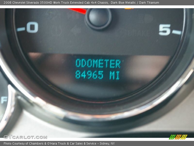 Dark Blue Metallic / Dark Titanium 2008 Chevrolet Silverado 3500HD Work Truck Extended Cab 4x4 Chassis
