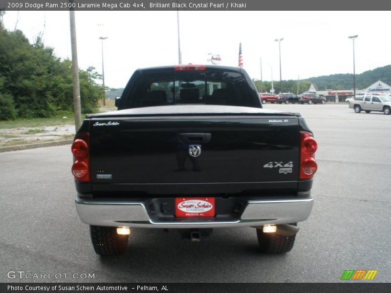 Brilliant Black Crystal Pearl / Khaki 2009 Dodge Ram 2500 Laramie Mega Cab 4x4