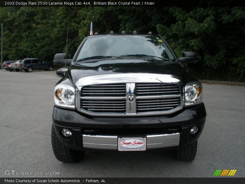 Brilliant Black Crystal Pearl / Khaki 2009 Dodge Ram 2500 Laramie Mega Cab 4x4