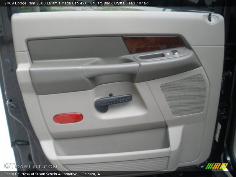 Brilliant Black Crystal Pearl / Khaki 2009 Dodge Ram 2500 Laramie Mega Cab 4x4