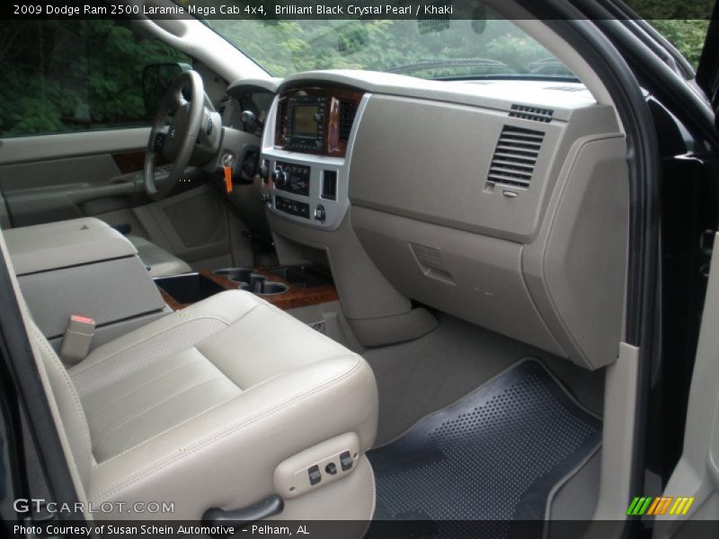 Brilliant Black Crystal Pearl / Khaki 2009 Dodge Ram 2500 Laramie Mega Cab 4x4