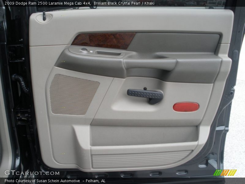 Brilliant Black Crystal Pearl / Khaki 2009 Dodge Ram 2500 Laramie Mega Cab 4x4