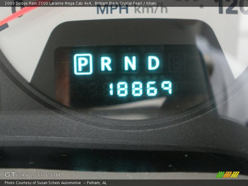 Brilliant Black Crystal Pearl / Khaki 2009 Dodge Ram 2500 Laramie Mega Cab 4x4