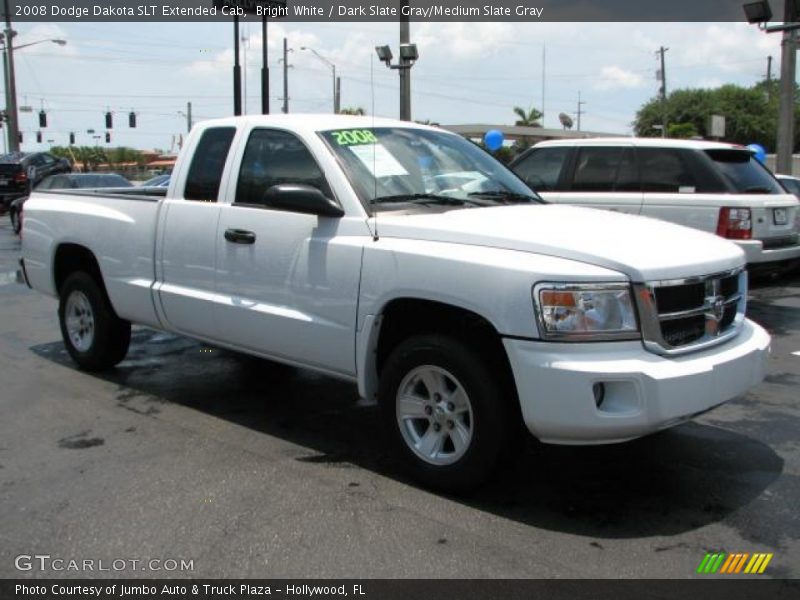 Bright White / Dark Slate Gray/Medium Slate Gray 2008 Dodge Dakota SLT Extended Cab