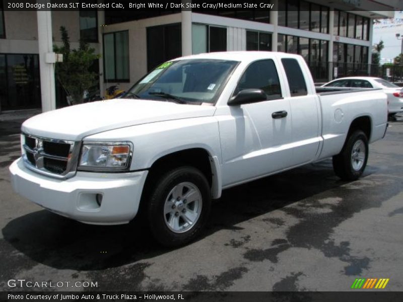 Bright White / Dark Slate Gray/Medium Slate Gray 2008 Dodge Dakota SLT Extended Cab