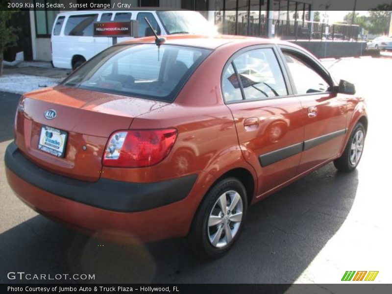 Sunset Orange / Gray 2009 Kia Rio Sedan