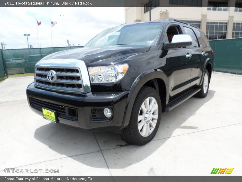 Black / Red Rock 2011 Toyota Sequoia Platinum