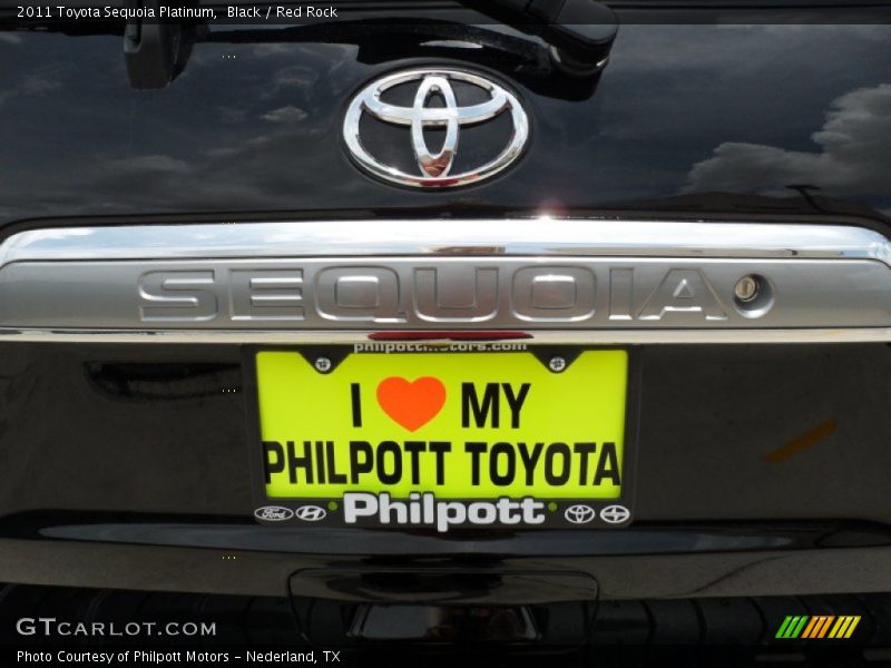 Black / Red Rock 2011 Toyota Sequoia Platinum
