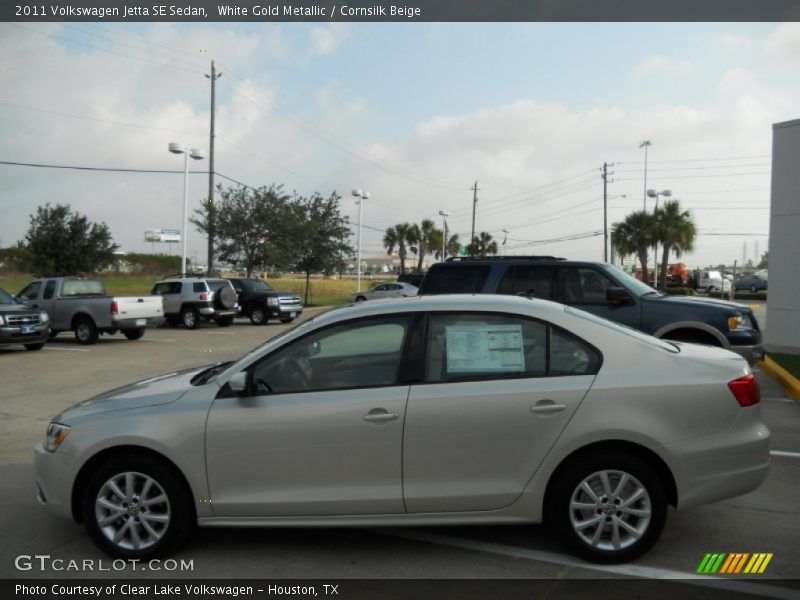 White Gold Metallic / Cornsilk Beige 2011 Volkswagen Jetta SE Sedan