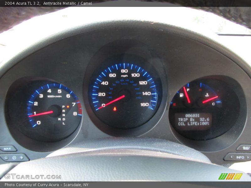 Anthracite Metallic / Camel 2004 Acura TL 3.2