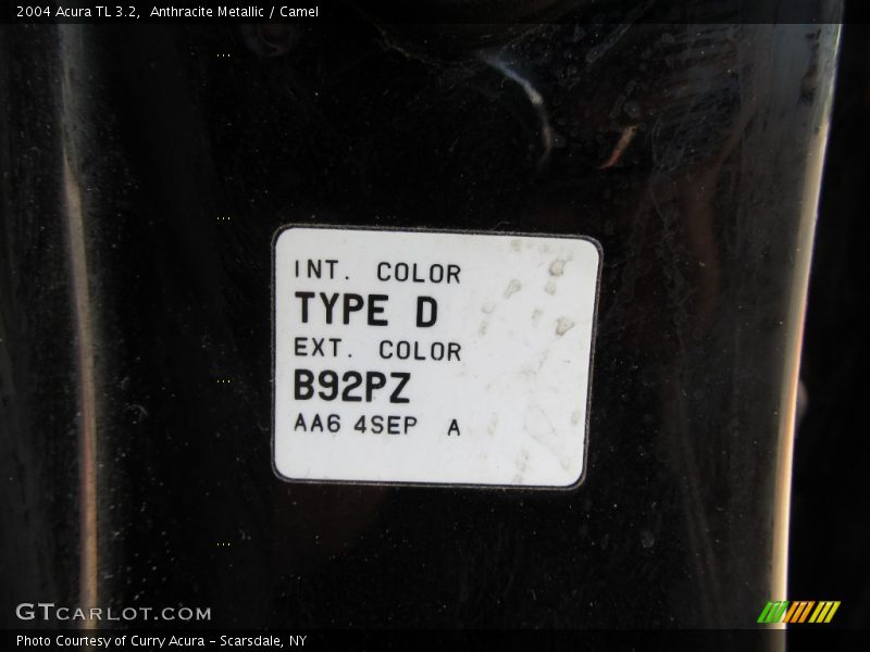 Anthracite Metallic / Camel 2004 Acura TL 3.2