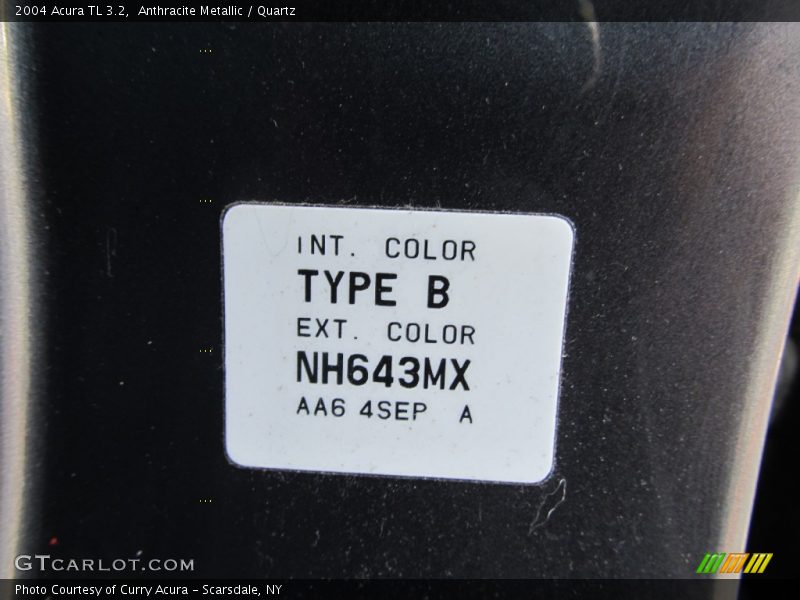 Anthracite Metallic / Quartz 2004 Acura TL 3.2