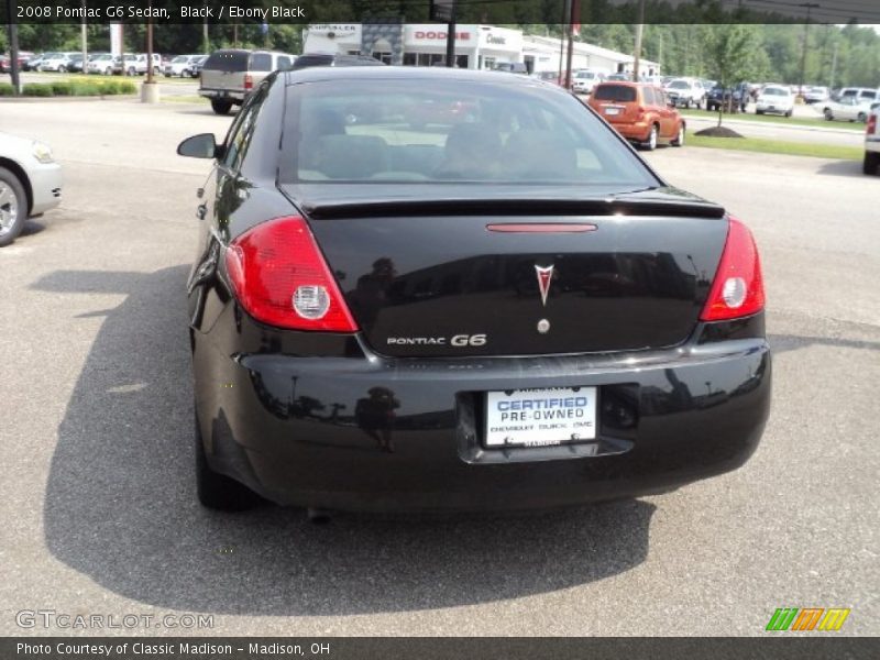 Black / Ebony Black 2008 Pontiac G6 Sedan