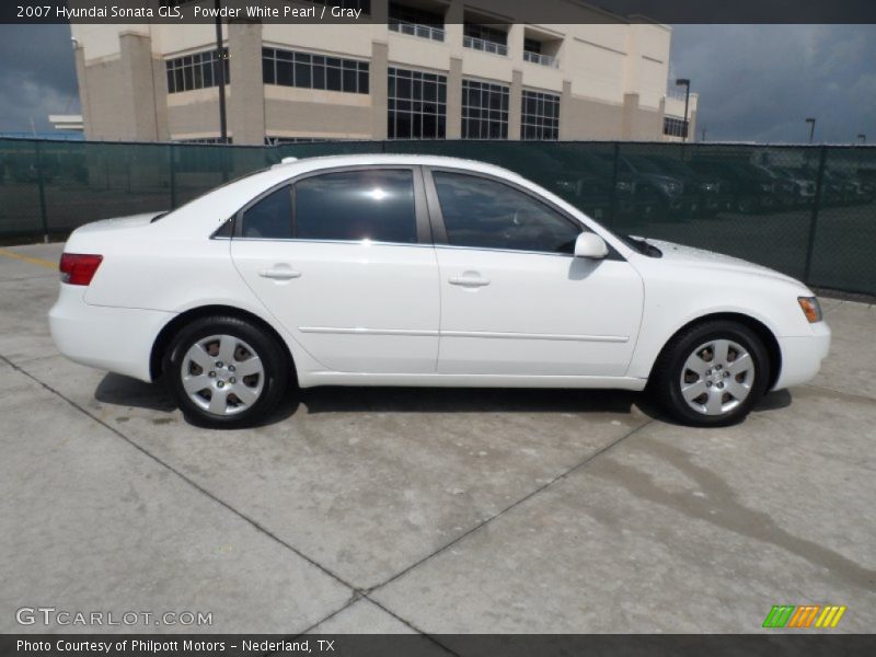 Powder White Pearl / Gray 2007 Hyundai Sonata GLS