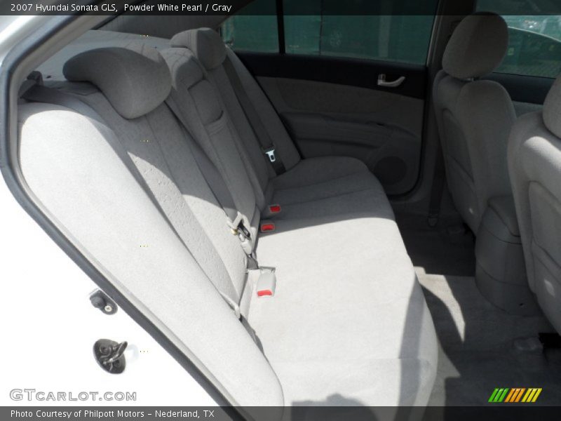 Powder White Pearl / Gray 2007 Hyundai Sonata GLS