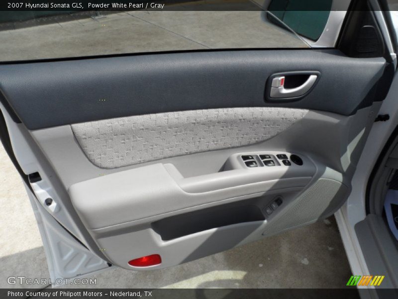 Powder White Pearl / Gray 2007 Hyundai Sonata GLS