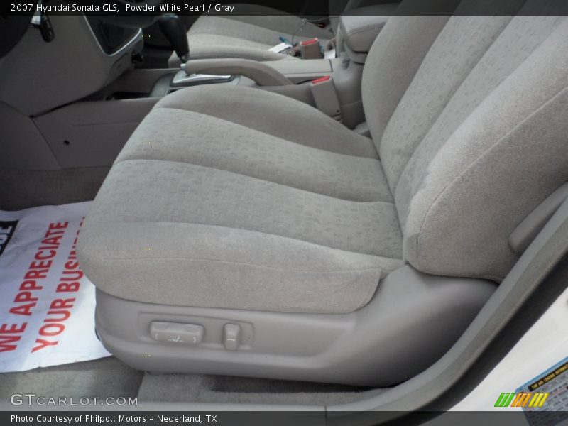 Powder White Pearl / Gray 2007 Hyundai Sonata GLS