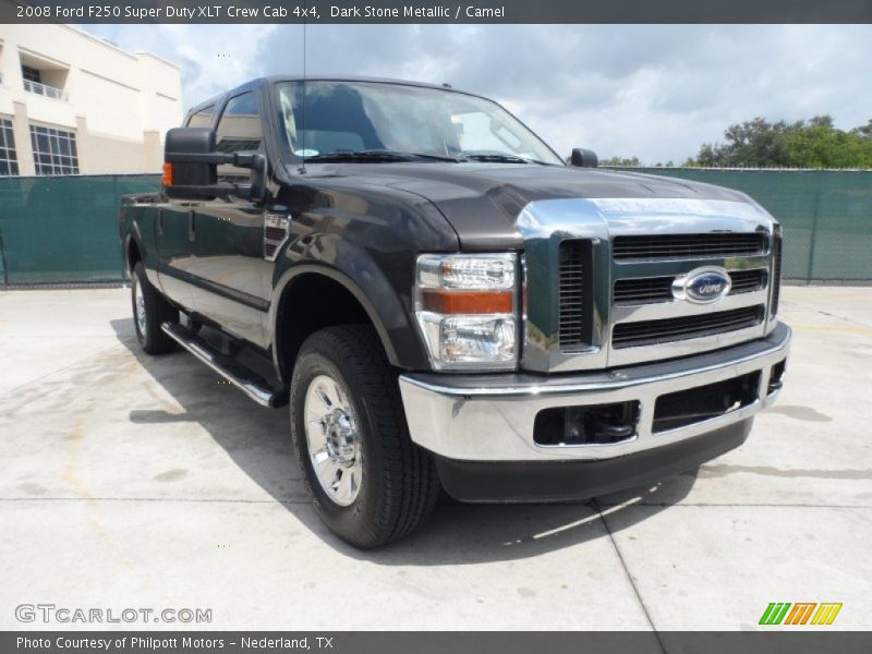 Dark Stone Metallic / Camel 2008 Ford F250 Super Duty XLT Crew Cab 4x4