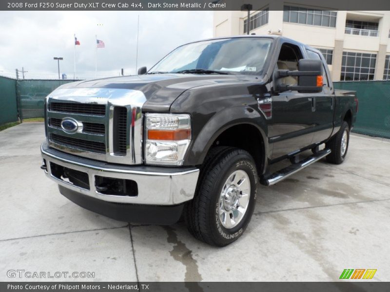 Dark Stone Metallic / Camel 2008 Ford F250 Super Duty XLT Crew Cab 4x4