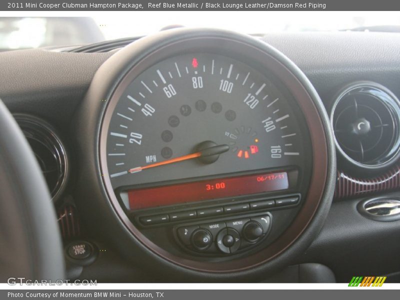 Reef Blue Metallic / Black Lounge Leather/Damson Red Piping 2011 Mini Cooper Clubman Hampton Package